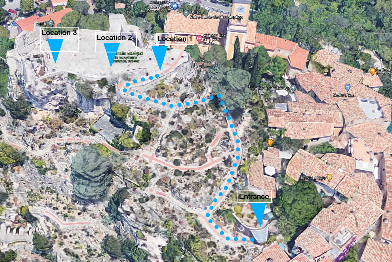 Eze Exotic Garden Proposal locations