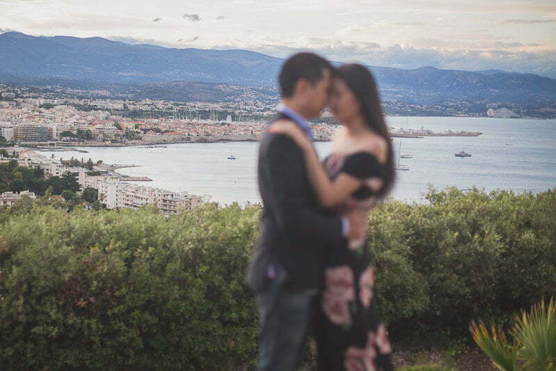 Surprise Proposal French Riviera Asian couple 5455