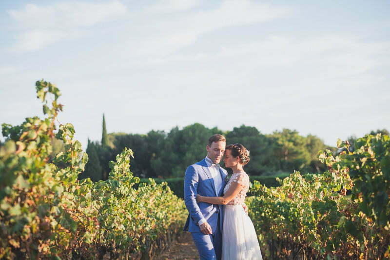 Romantic couple portrait, during their Elopement between Saint-Tropez and Ramatuelle