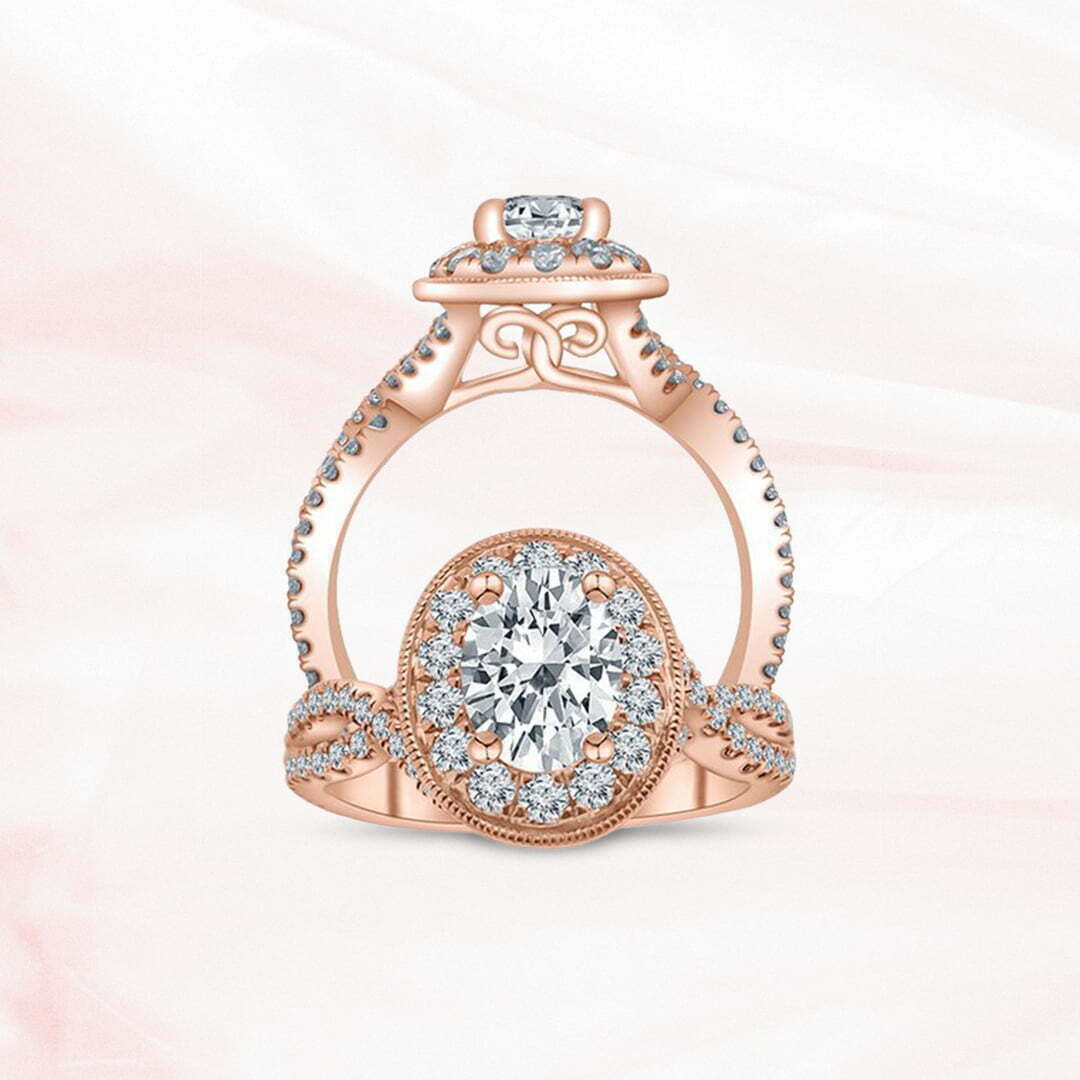 Pink diamond engagement ring