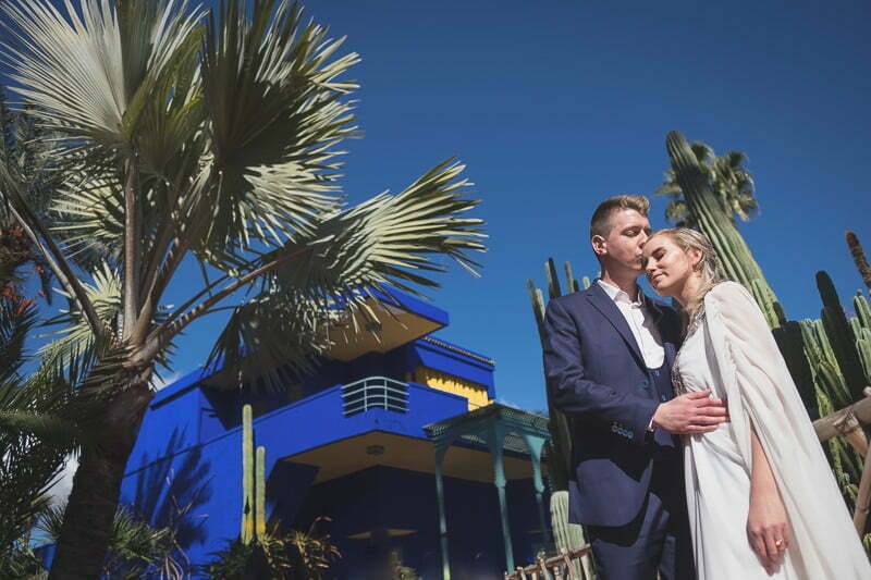Jardin Majorelle Marrakech Post wedding couple photo session Morocco 26381