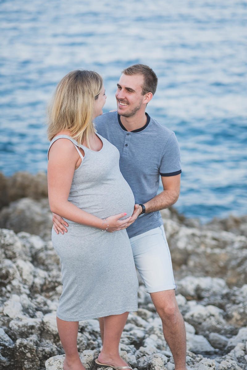 Tender Maternity Pregnancy Seaside Photo Session French Riviera 2000
