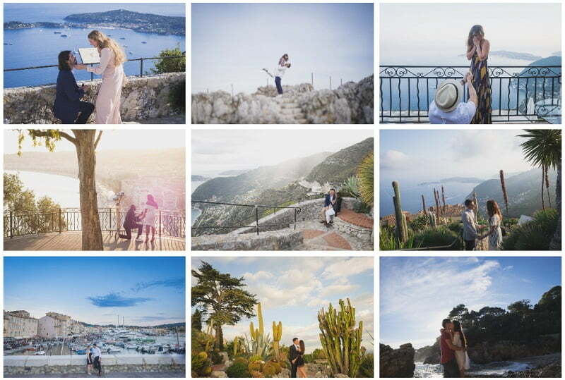 French Riviera Wedding proposal pictures Photographer