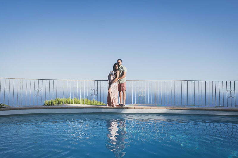 French Riviera Babymoon at Chateau Chevre d'Or. Maternity picture facing the coastline at sunset
Pictures by Wildroses