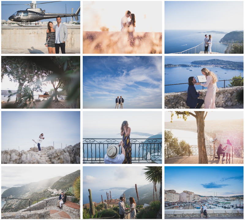 French riviera wedding proposal