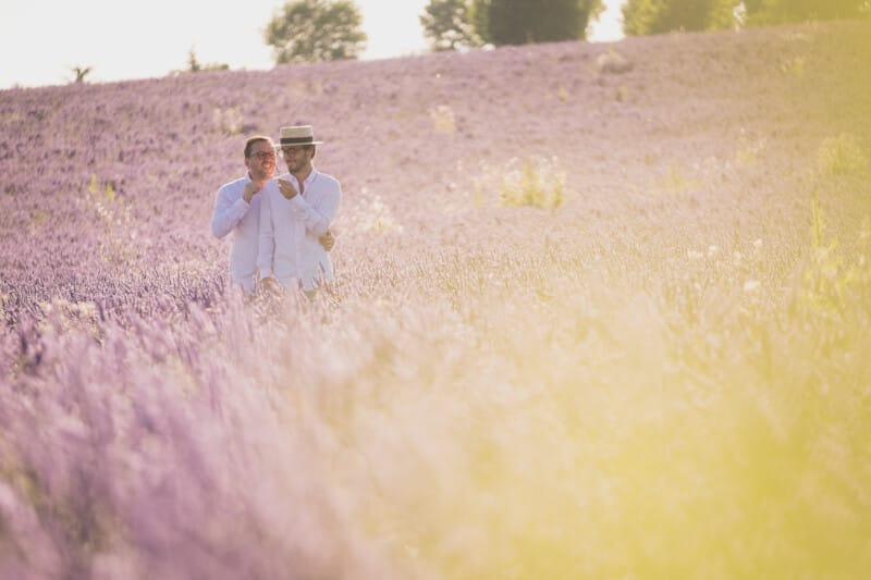 Same sex Lavender gay couple Valensole 1021