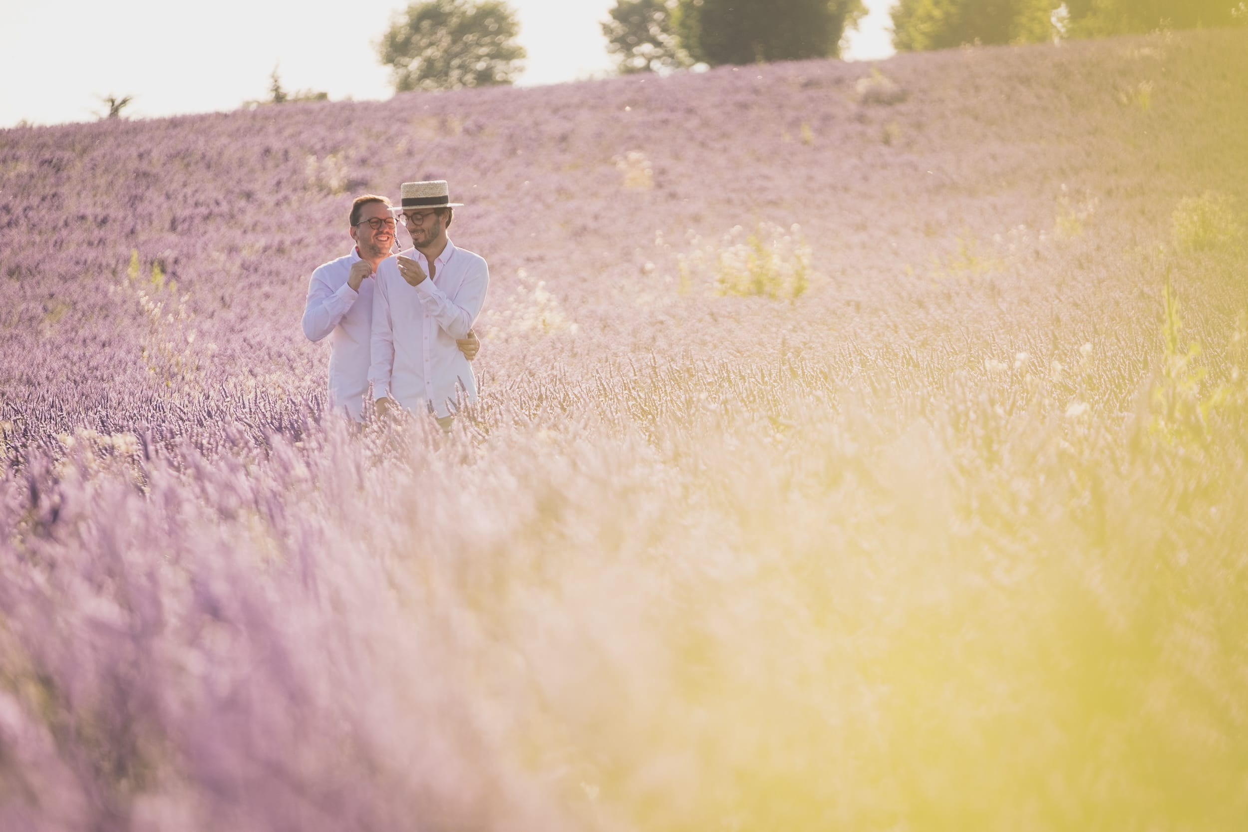 Same sex Lavender gay couple Valensole 1021