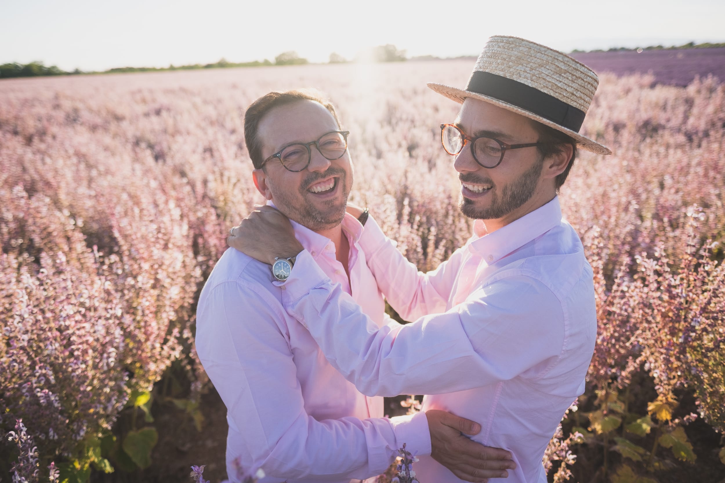 Same sex Lavender gay couple Valensole 1063