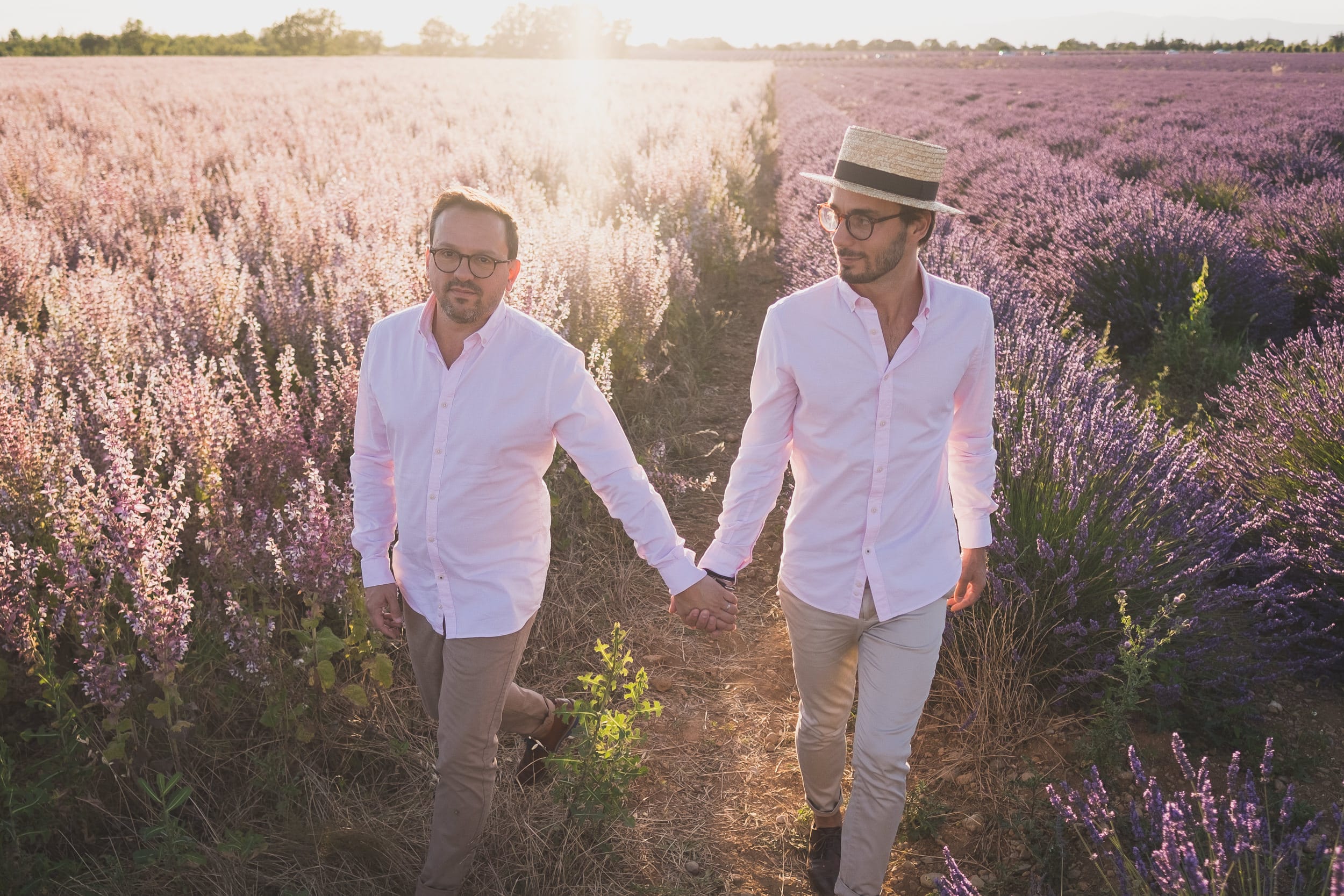 Same sex Lavender gay couple Valensole 1073