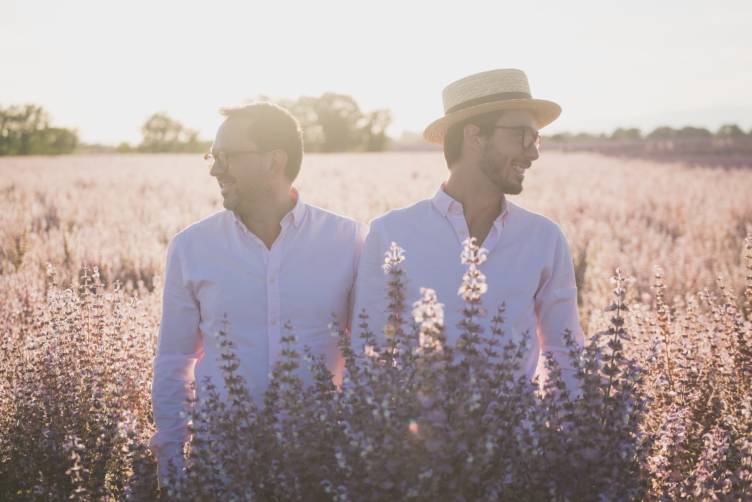 Same sex Lavender gay couple Valensole 1075