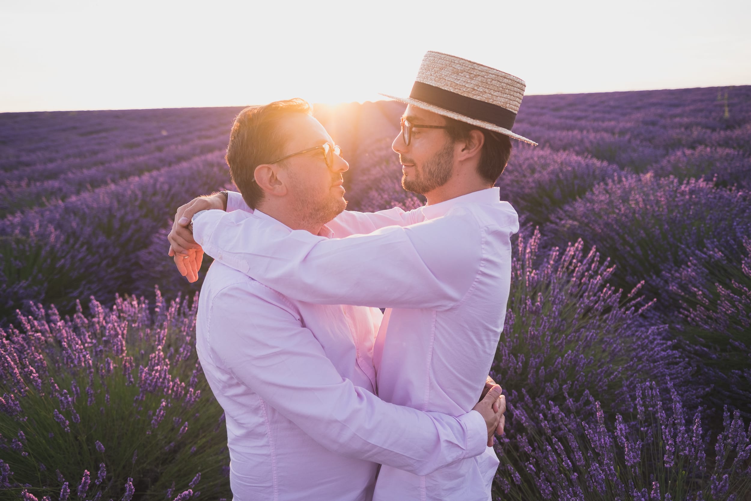 Same sex Lavender gay couple Valensole 1116