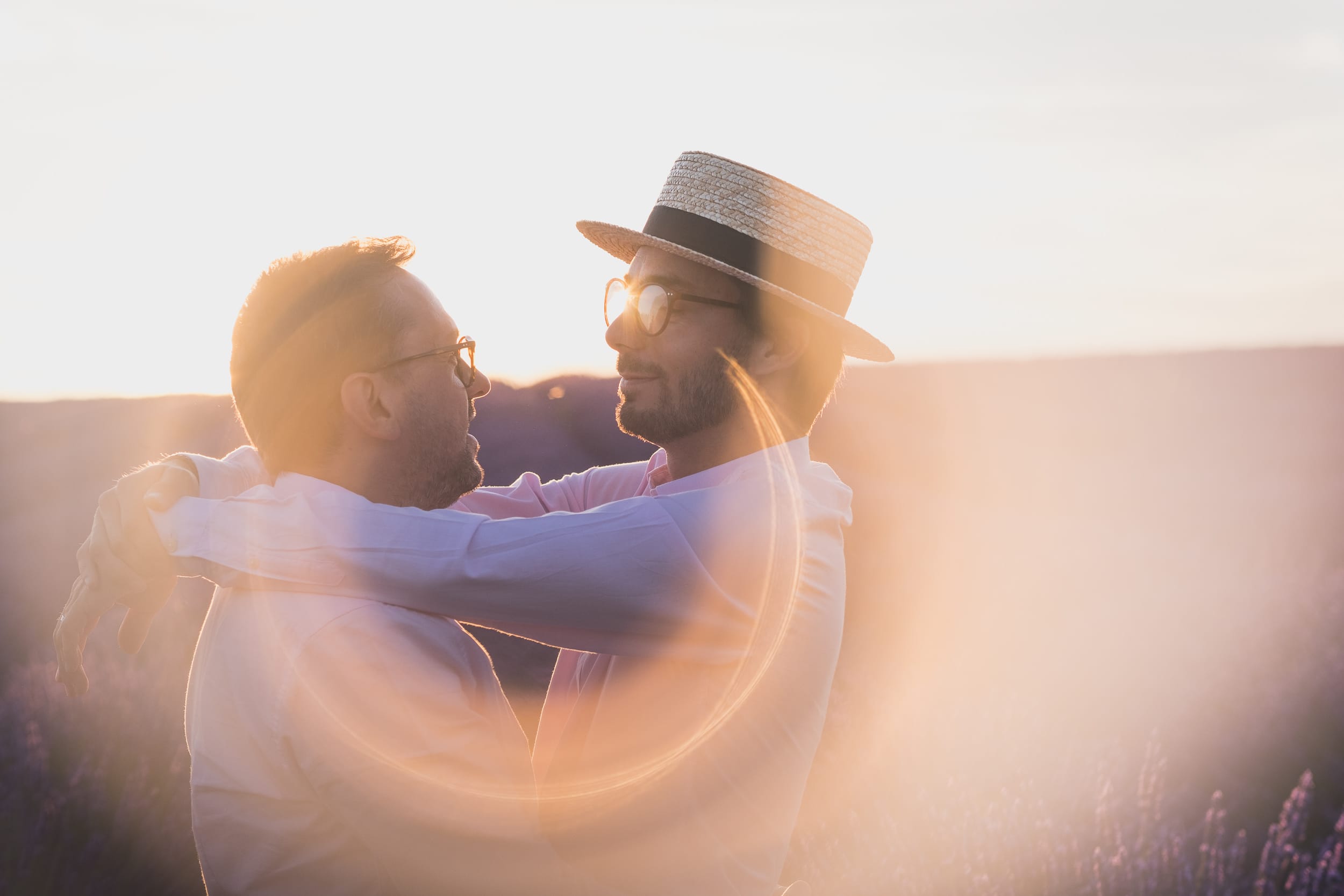 Same sex Lavender gay couple Valensole 1125