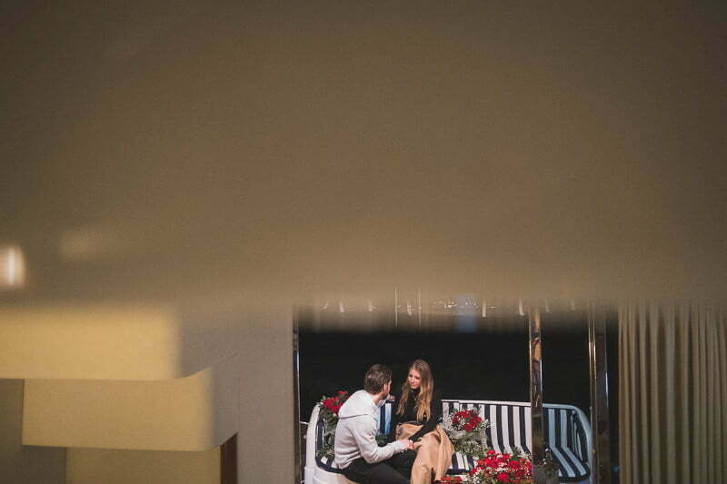 A Cinematic Winter Symphony: The 2.2.22 Yacht Proposal 36 Monaco Winter Night Yacht proposal