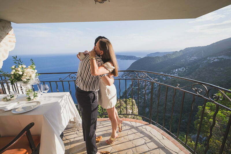 Eze Wedding proposal Chateau Eza Balcony 87976