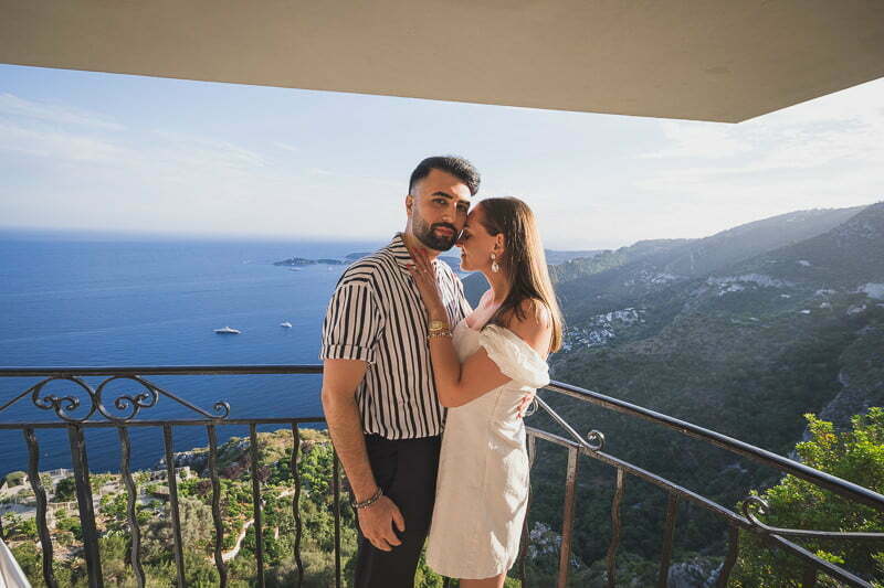 Eze Wedding proposal Chateau Eza Balcony 87993