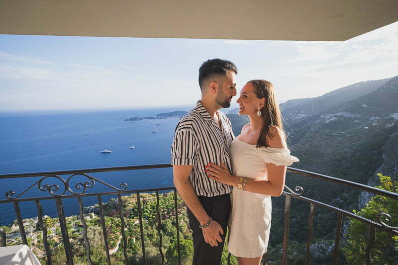 Eze Wedding proposal Chateau Eza Balcony 87996