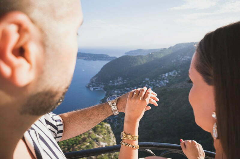 Eze Wedding proposal Chateau Eza Balcony 88006