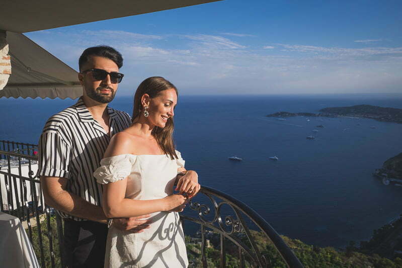 Eze Wedding proposal Chateau Eza Balcony 88034