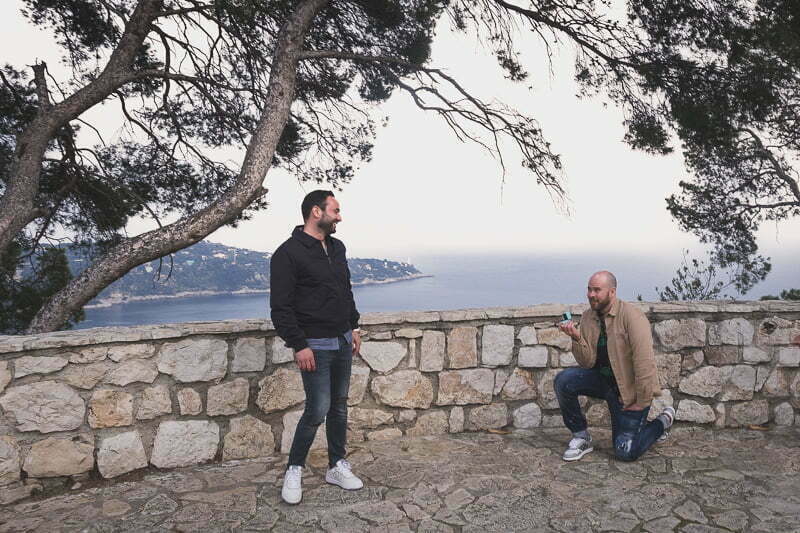 Same Sex LGBTQ wedding proposal French Riviera 2003