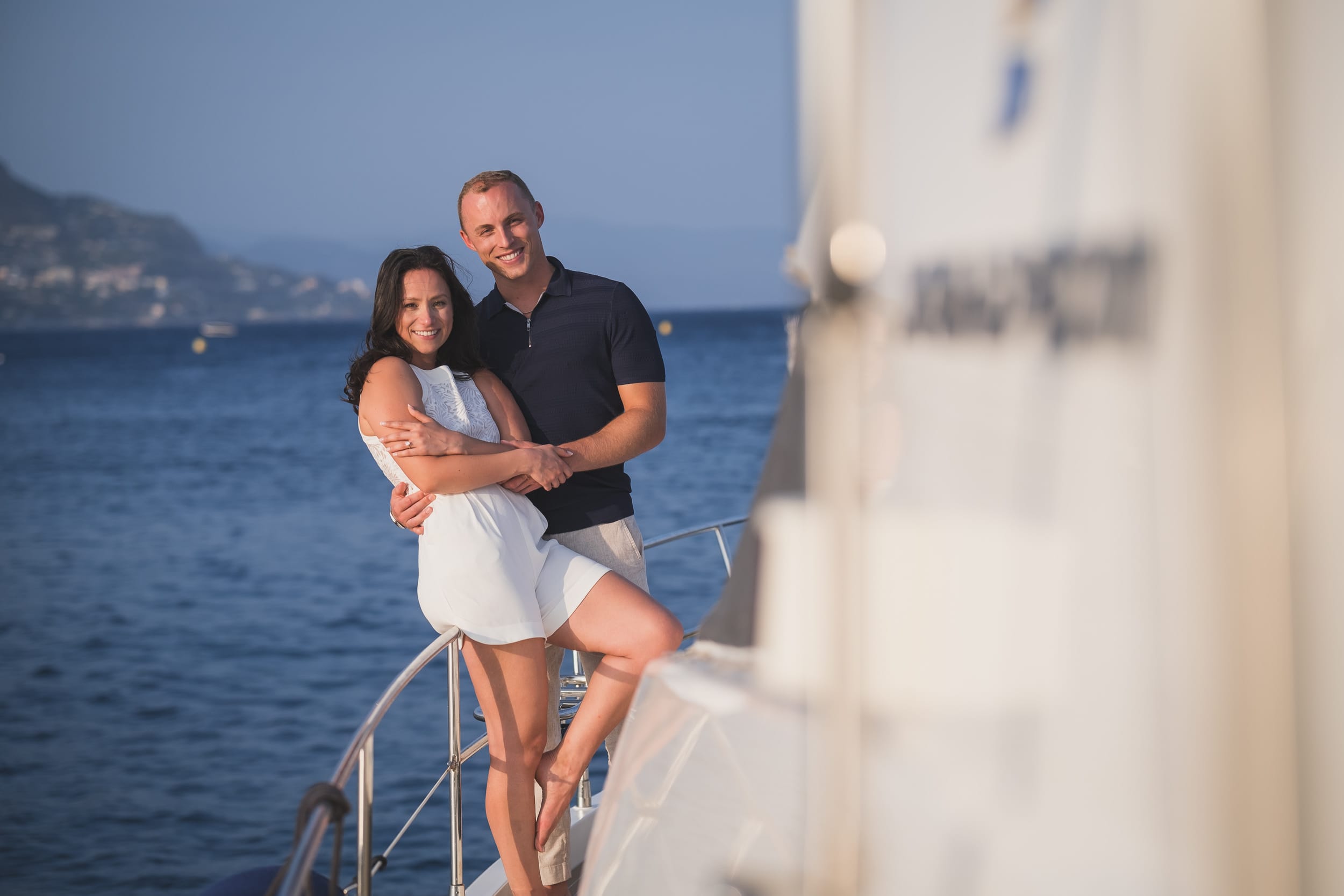 French Riviera Sunset Yacht Proposal 27 Luxurious French Riviera yacht proposal planned with flowers and champagne near Saint-Jean-Cap-Ferrat by photographer Wildroses