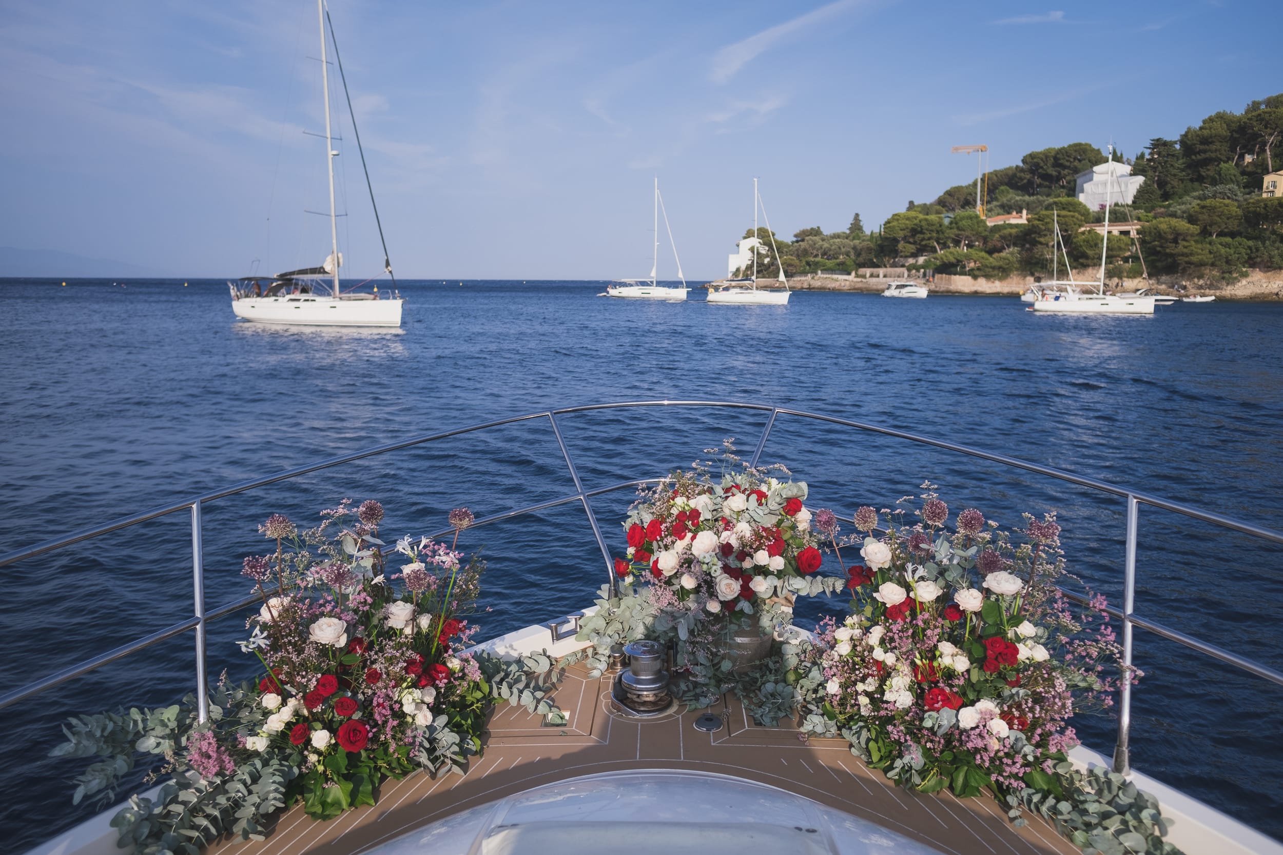 French Riviera Sunset Yacht Proposal 11 Luxurious French Riviera yacht proposal planned with flowers and champagne near Saint-Jean-Cap-Ferrat by photographer Wildroses