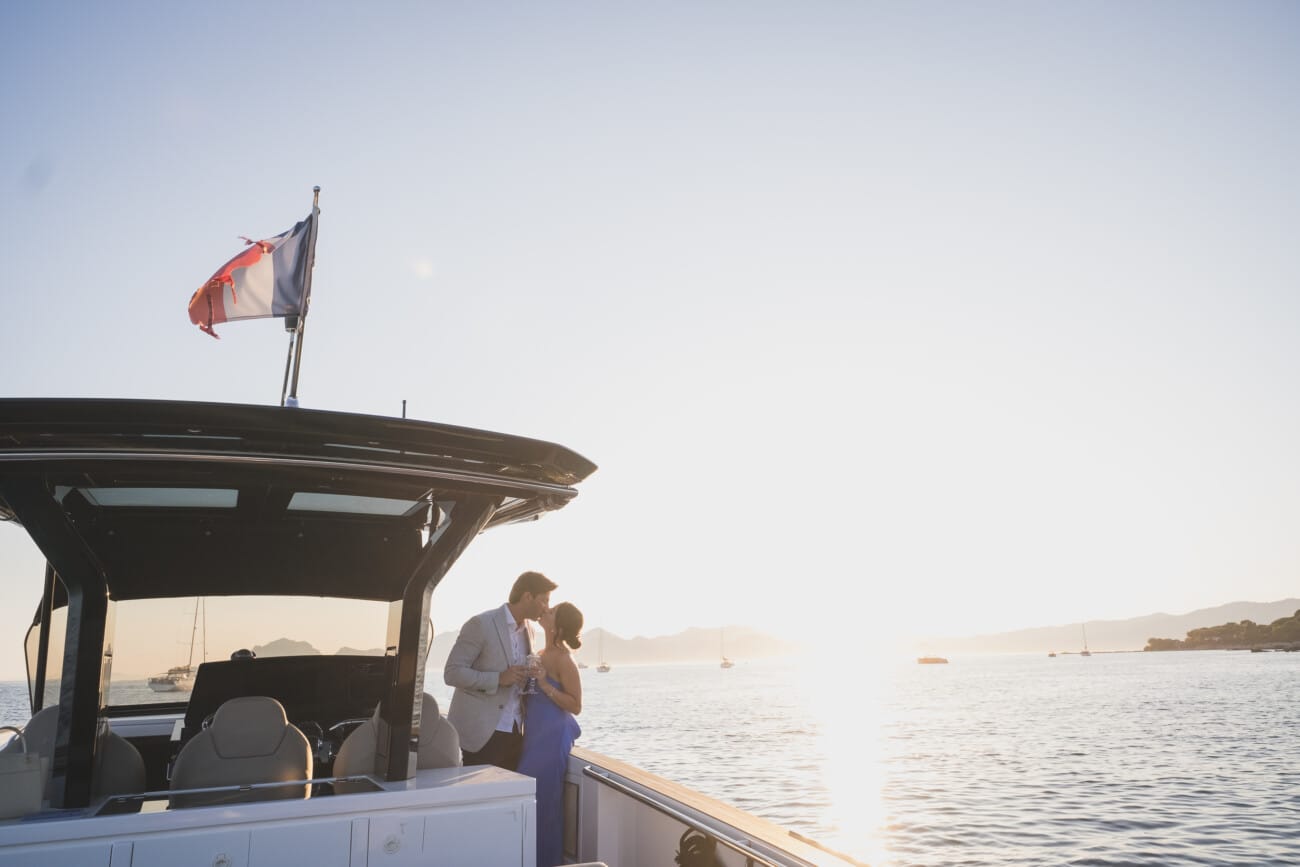 The 30 best places for a PROPOSAL on the French Riviera 39 Cannes intimate proposal on a Yacht at sunset, enjoy champagne between Lérins Islands
