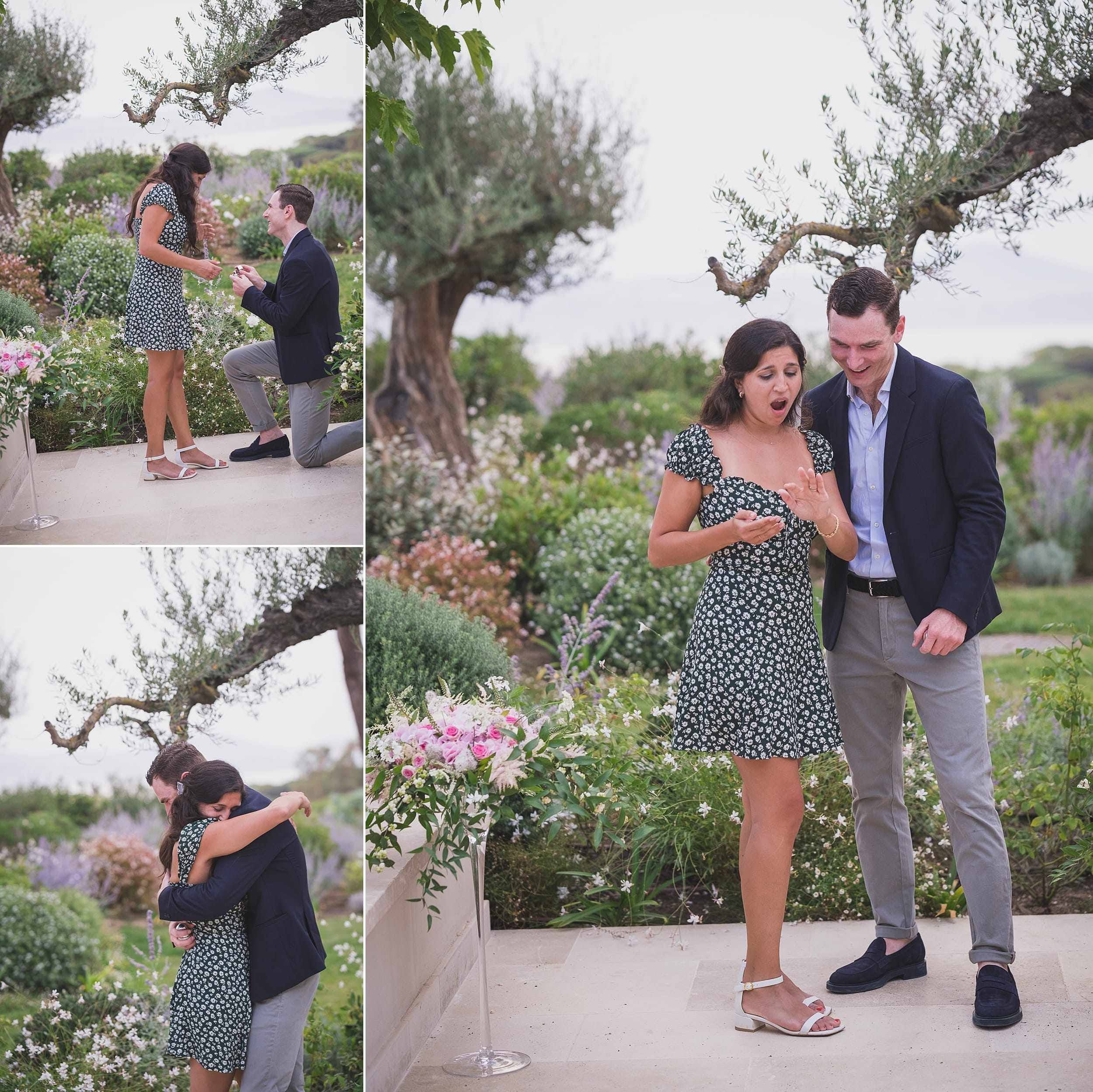 Château de la Messardière emotional Proposal kneeling 