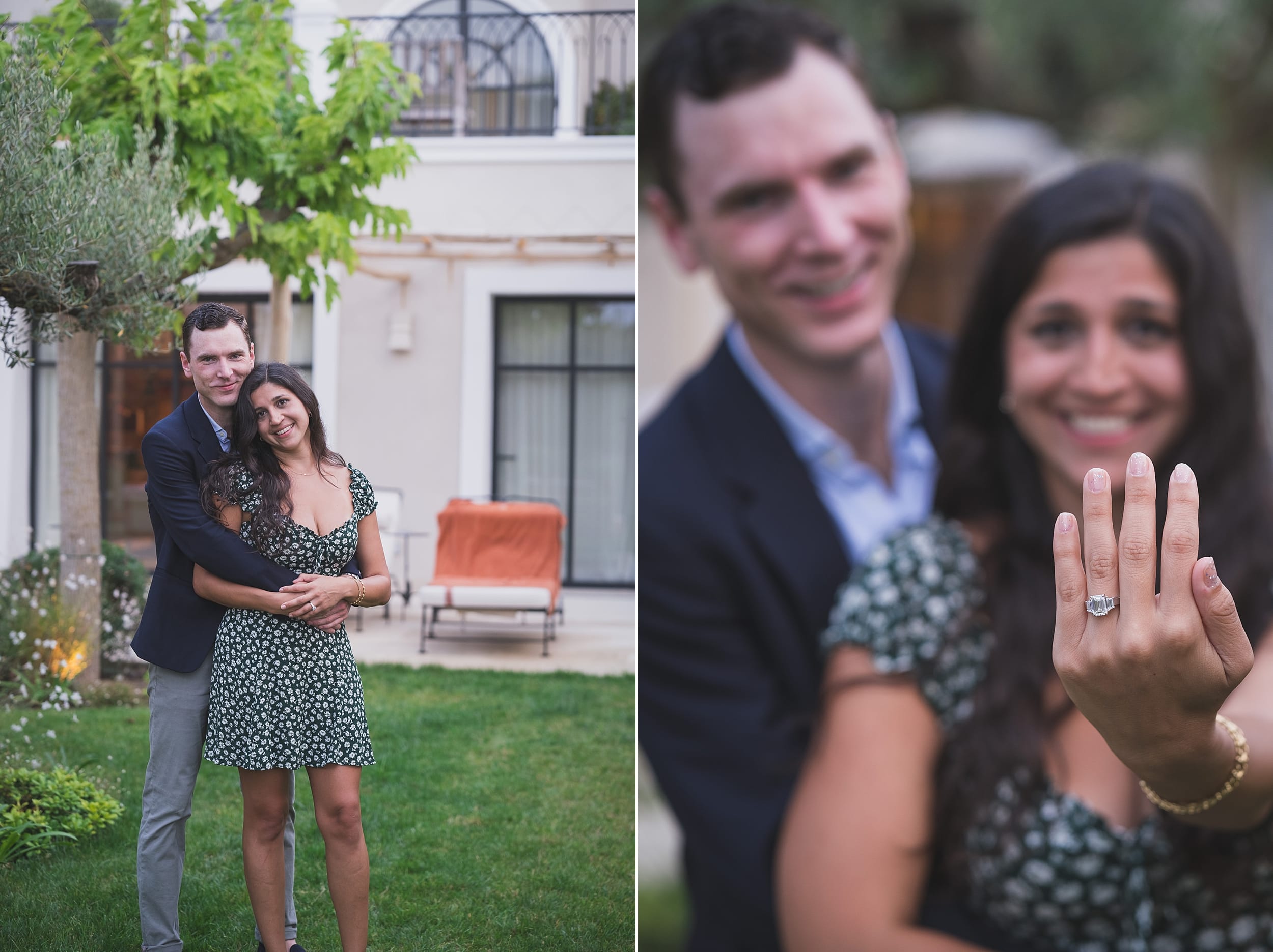 Château de la Messardière emotional Proposal in the garden