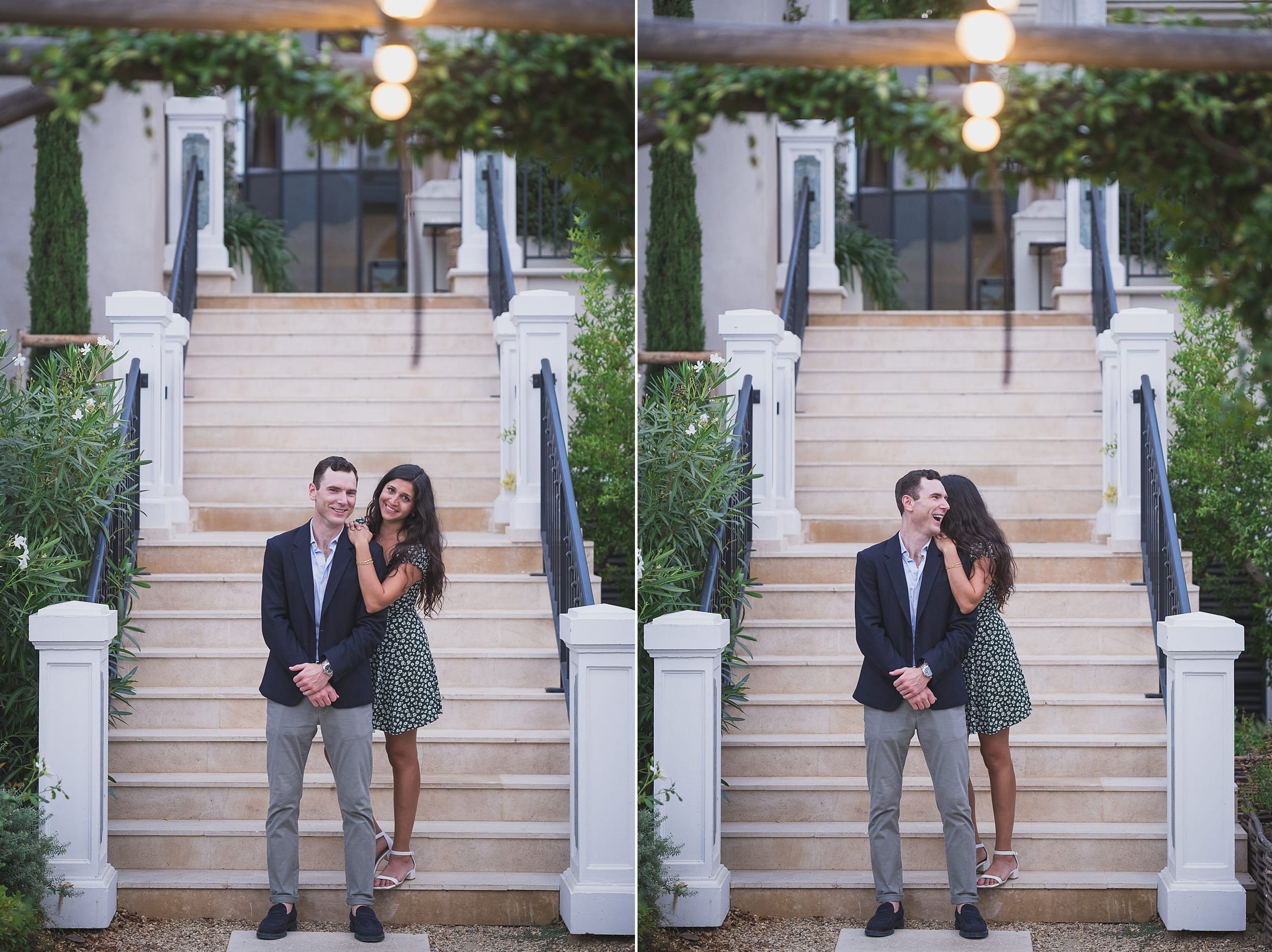 Château de la Messardière emotional Proposal strolling the garden