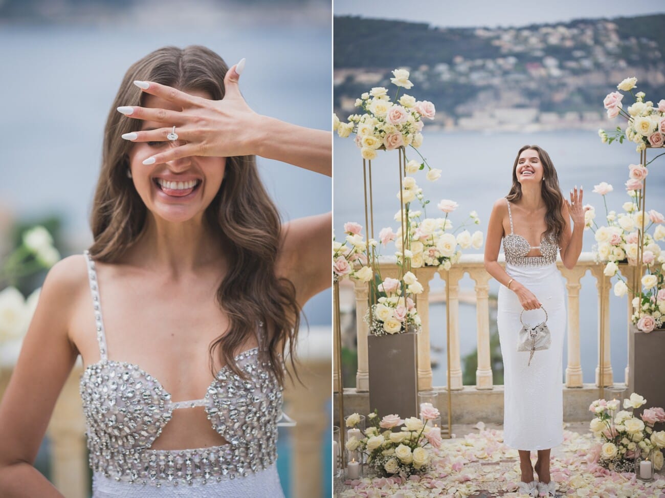 Villa Ephrussi winter proposal, big diamonds and flowers
