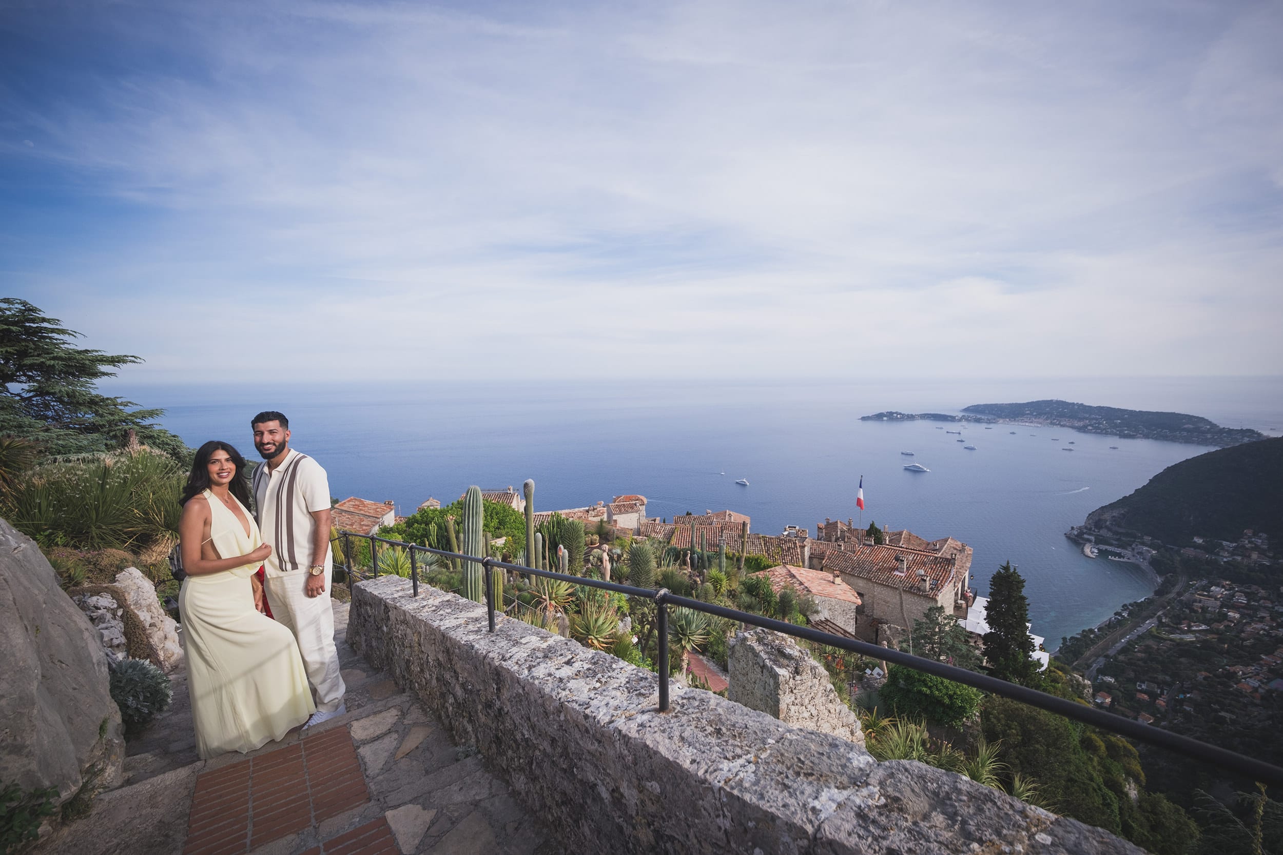 Eze Stunning proposal overlooking the French Riviera from the top of the Hill at Exotic garden