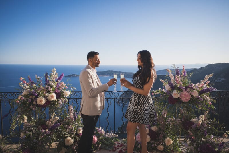 Chateau Eza Luxury Proposal overlooking the French Riviera Planning and photography by WildRoses