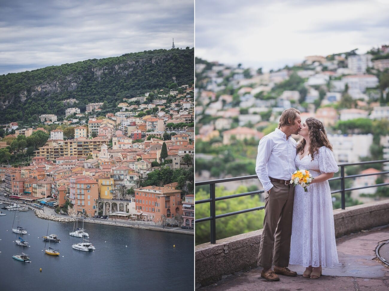 Villefranche-sur-Mer colourful intimate seaside Elopement on the French Riviera seaside