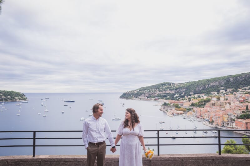 Villefranche sur Mer seaside Intimate rainy elopement wedding 1010