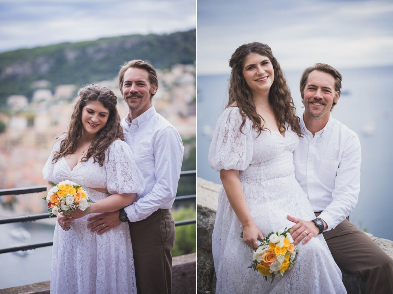 Villefranche-sur-Mer colourful intimate seaside Elopement on the French Riviera seaside