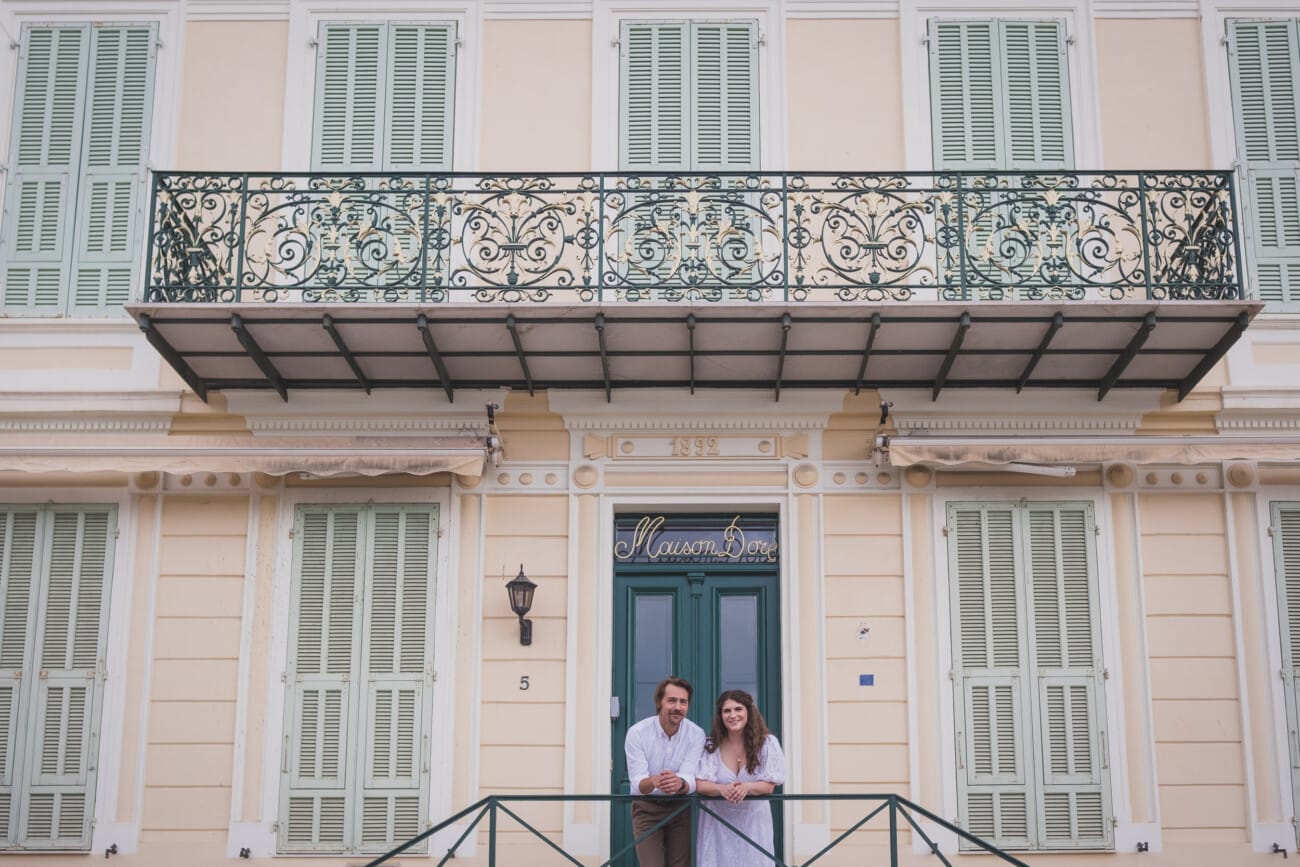 Villefranche-sur-Mer colourful intimate seaside Elopement on the French Riviera seaside