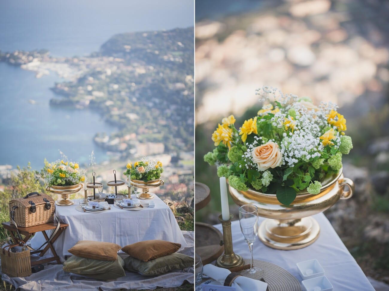 French Riviera Intimate proposal picnic 1000