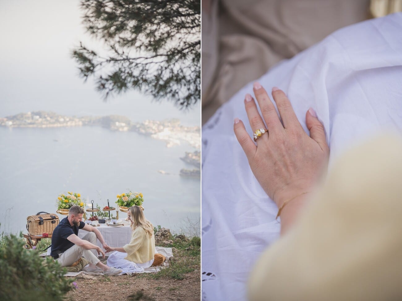 French Riviera Intimate proposal picnic 1049