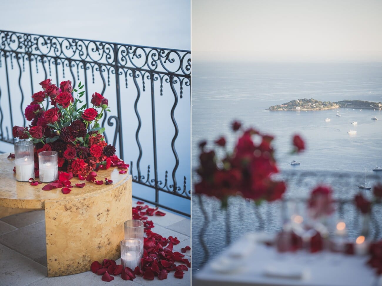 Flamboyant Château Eza Proposal Filled with Flowers, Friends & Sunset Magic 16 Chateau Eza Salon Royal Proposal 88