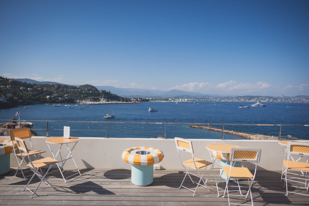 Chateau de Théoule rooftop overlooking the French Riviera coastline