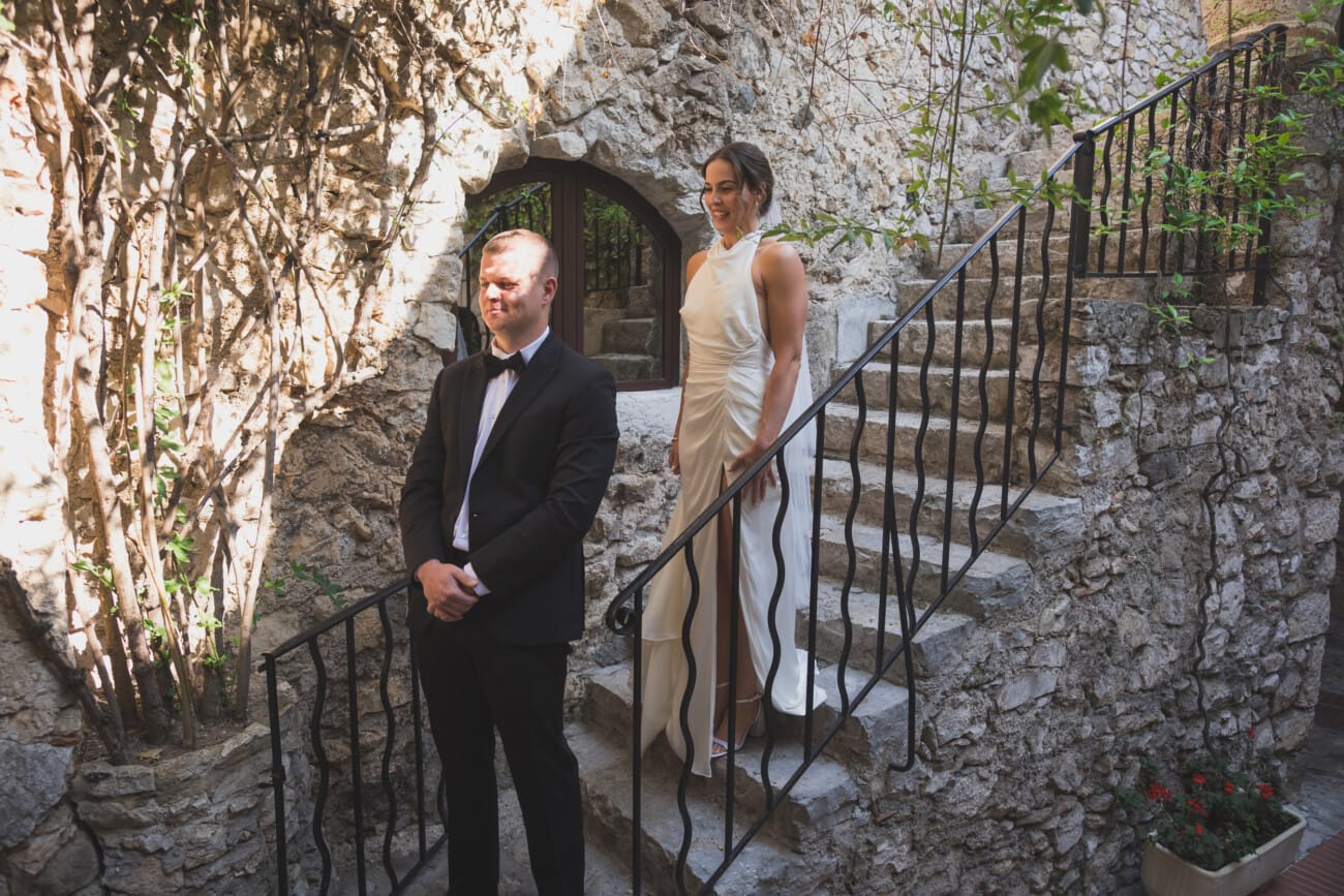 An Intimate French Riviera Elopement at Château Eza: An Afternoon Love Story 1 French Riviera Intimate First look during their Elopement at Chateau Eza