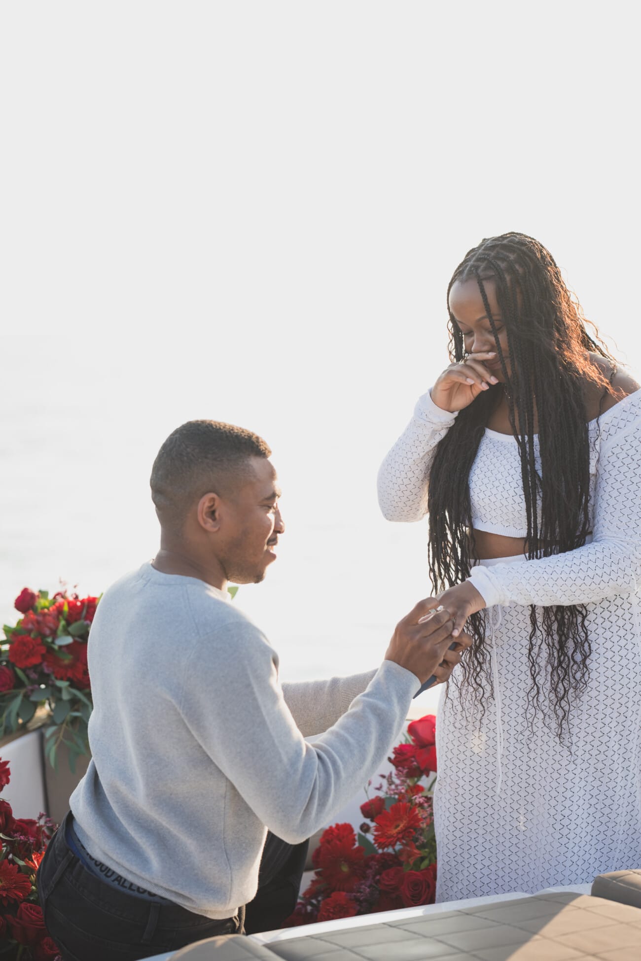 A Romantic Proposal on a Yacht between the Lérins Islands 9 Tears of Joy after getting engaged on a Yacht near Cannes.
French Riviera Proposal planning and Photography WildRoses Studio