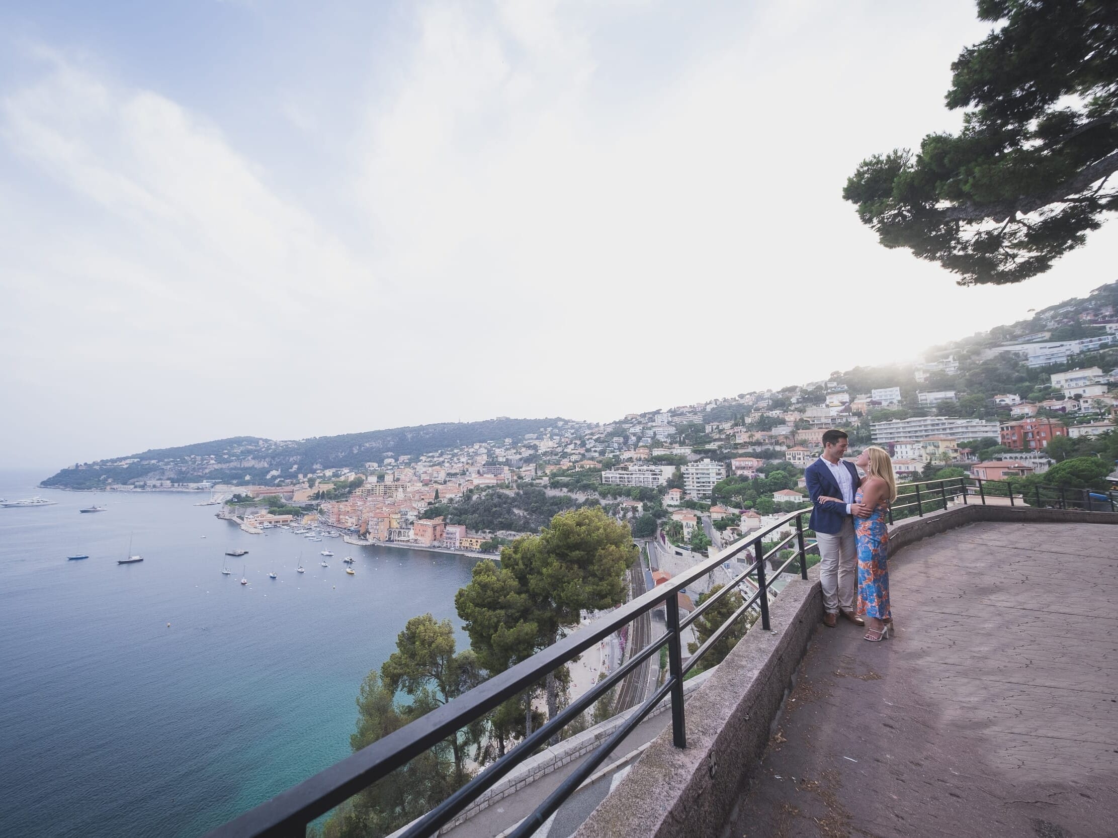 VilleFranche-sur-Mer intimate proposal overlooking the bay and colorful town