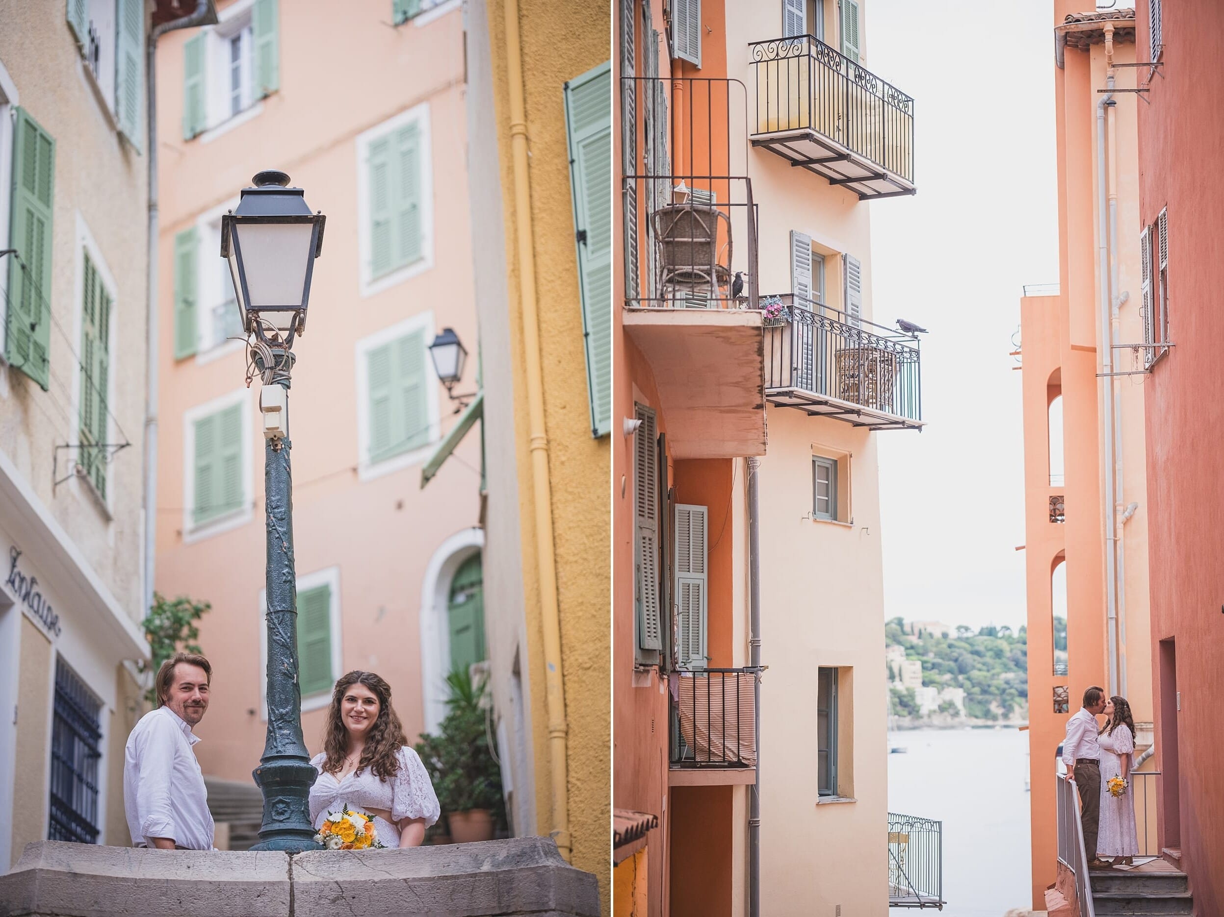Villefranche-sur-Mer proposal strolling in the narrow colorfuls streets of the seaside town