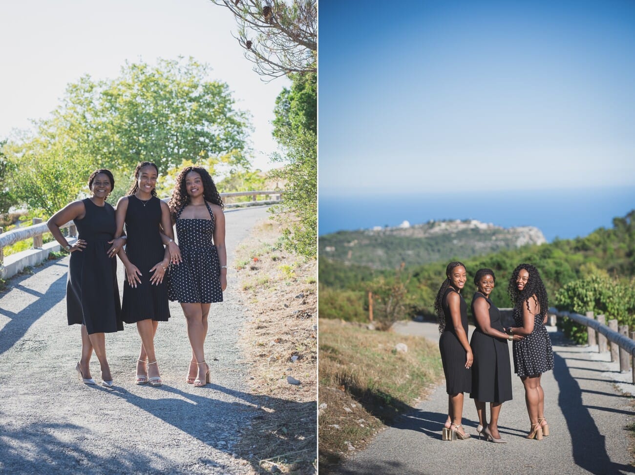 The Ultimate Girls’ Trip: A Mother and Daughters’ Legacy Session on the French Riviera 6 Close-up portrait of a mother and her daughters sharing a quiet, meaningful moment during their golden hour photo shoot.