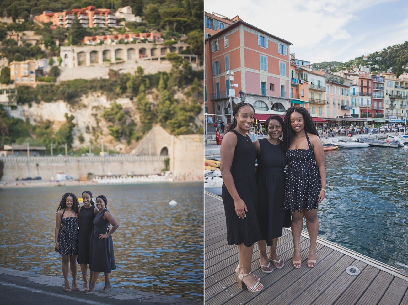 The Ultimate Girls’ Trip: A Mother and Daughters’ Legacy Session on the French Riviera 16 Candid shot of the daughters playfully exploring the cobblestone streets of Villefranche during their custom photo tour.