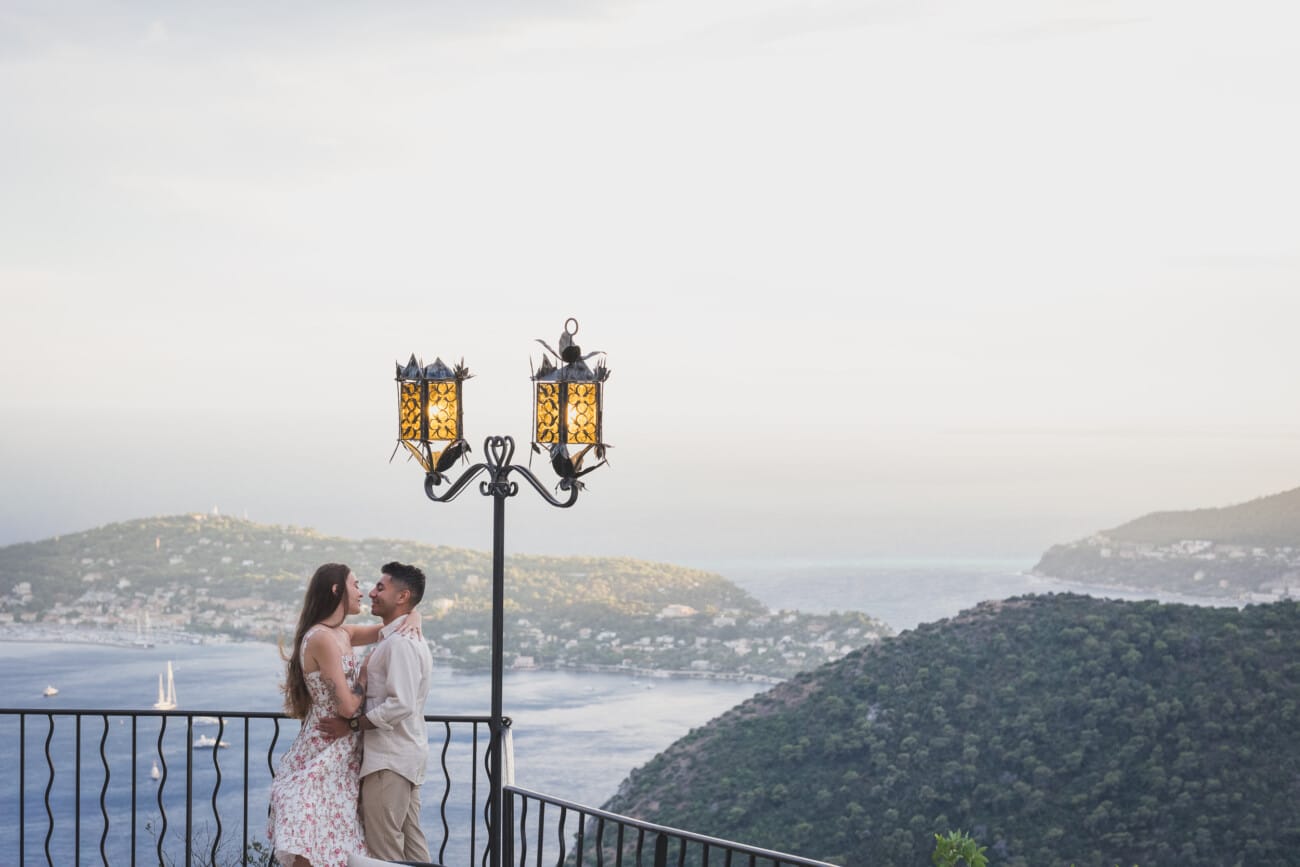 Exterior view of the luxurious Château Eza hotel perched on the cliffside