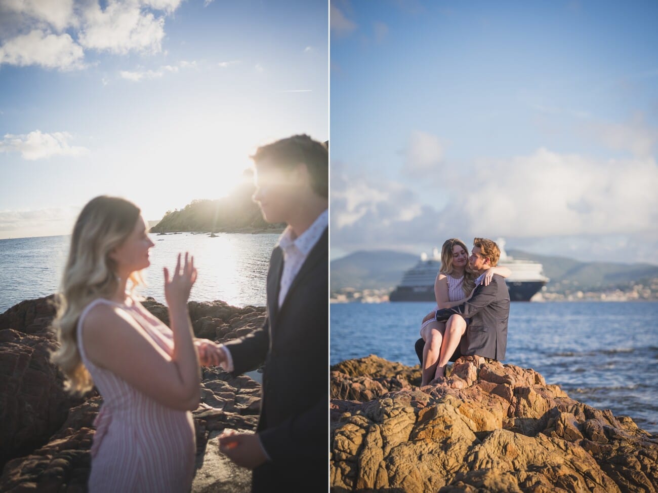 Saint Tropez early morning intimate proposal couple celebrating their engagement.
Planning and photography WildRoses