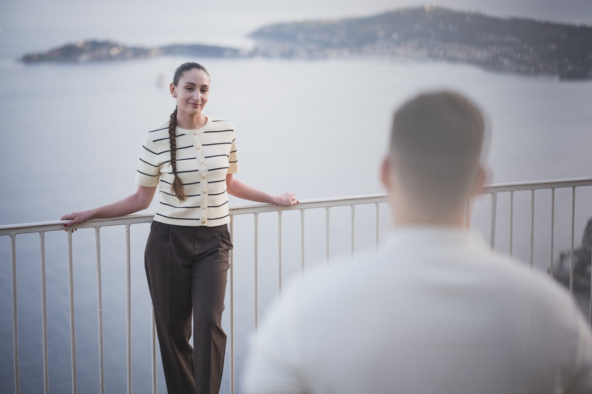 Eze Chateau Chevre d'or Proposal couple at temple of loveProposal Planning & photography WildRoses